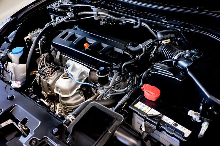 Car engine bay detail